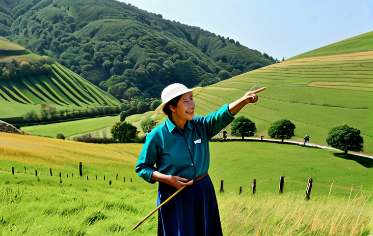 농촌관광지도사와 농촌 마을 디자인 - **Rural Village Scene:** "A vibrant, sunlit village in the countryside, traditional stone houses wit...
