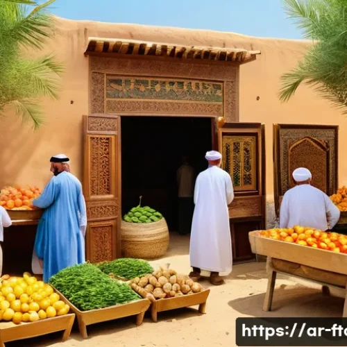 농촌관광지도사와 농업 인프라 - A vibrant rural agricultural festival scene in an Arabic village, showcasing traditional harvest cel...